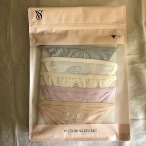 Victoria's Secret Pastel Thong Set - Pink, Lavender, Cream, Light Blue, Beige